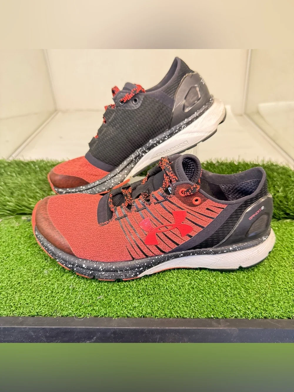 Under Armour Men’s Red and Black Athletic Running Shoes